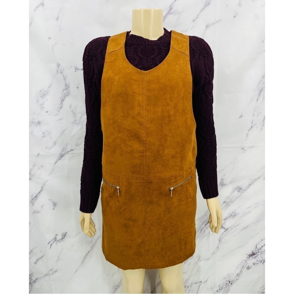 J029 Atmosphere Suede Overall Mini Dress - Picture 6 of 6